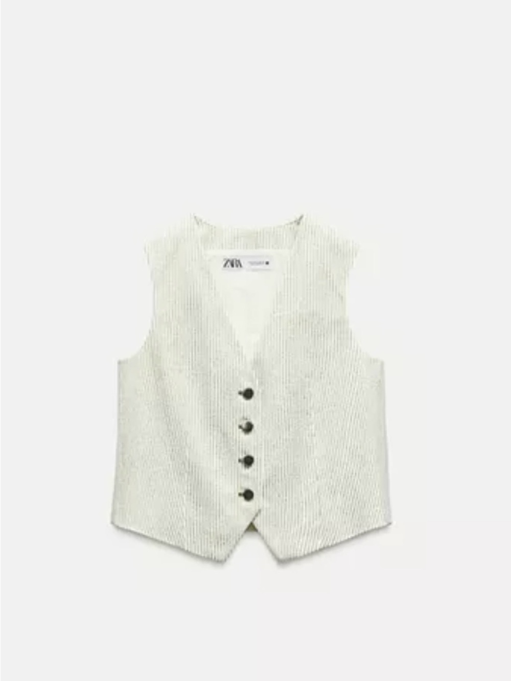Zara Cream Pinstripe matching set Sleeveless Tailored Vest and Pants